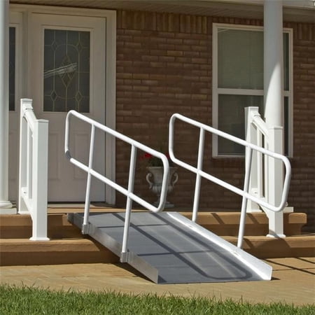 Prairie View Industries 8-ft x 36-in Solid with Handrails Wheelchair Ramp 850 lb. Weight Capacity Maximum 16-in Rise