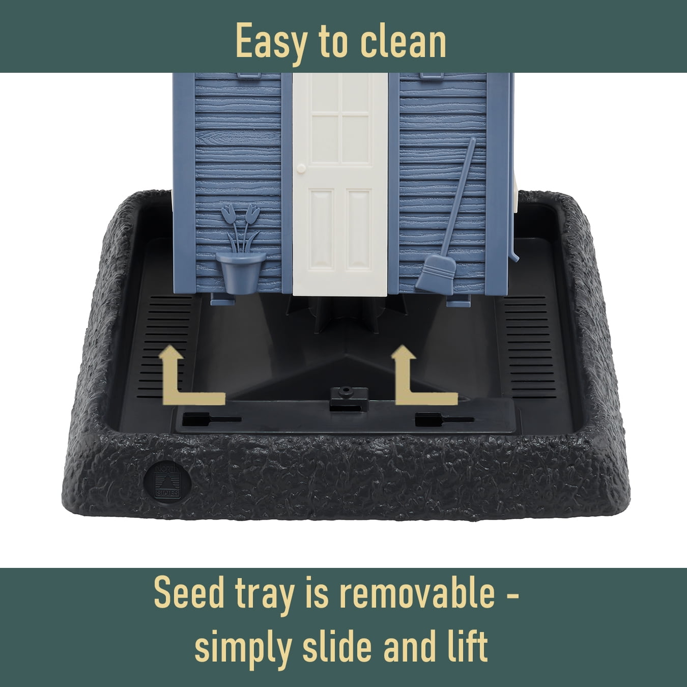 North States Village Collection Blue Cottage Bird Feeder, 5 lb. Capacity