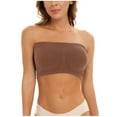 thumbnail image 3 of ZJXFGS Bandeau Bras for Women, Strapless Bras for Women Bandeau Bra, Strapless Bras for Women Wirefree Non-Slip Tube top, Push Up Strapless Bras for Women Brown M, 3 of 9