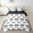 thumbnail image 2 of Manfei Girls Black Ribbon Bedding Comforter Set 7pcs, Cartoon Bowknot Bow-tie Queen Bedding Sets, Princess Bow Style Reversible Queen Sheet Sets, Luxury Bedroom Decor, 2 of 7