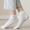 thumbnail image 3 of Calcetines tobilleros de algodón peinado para mujer, calcetines deportivos acolchados para senderismo, trabajo, informales, conjunto multicolor, paquete de 10, 3 of 4