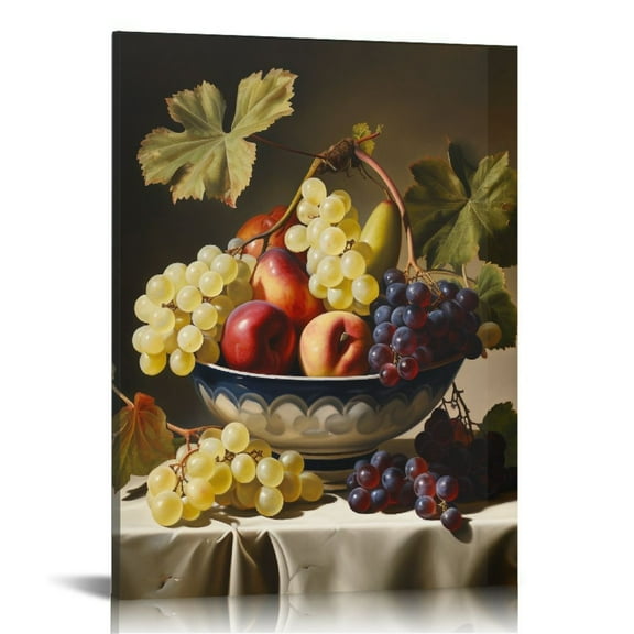 ONETECH  Kitchen Wall Decor Canvas Art for Dining Room Vintage Theme Fruit Pictures Farmhouse Rustic Signs Paintings Bar Accessories Realism Colorful  Decorations