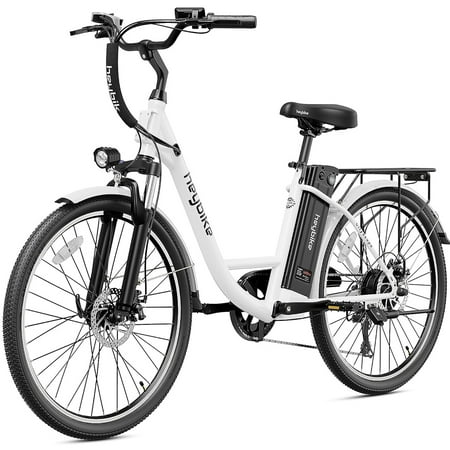 Heybike Cityscape Electric Bike 350W Electric City Cruiser Bicycle Up to 40 Miles with 36V 10Ah Removable Battery, 7-Speed and Shock Absorber, 26" Electric Commuter Bike for Adults