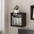 thumbnail image 2 of Furinno CUBICLE Extra Thick Cube Wall Mounted Bookshelf Black Dark Oak, 2 of 4