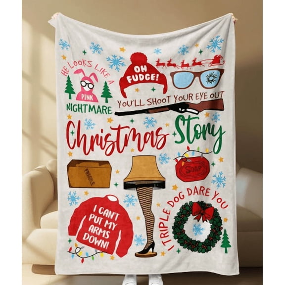 Cozy Movie Themed Blanket Soft Warm Throw For Sofa Film Nights AC Season Camping Relive Classic Cinema Memories Family Gift