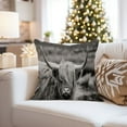 thumbnail image 4 of Ethan Taylor Animals Throw Pillow Soft Cushion Cover 'Highland Cow Farm Animals' Modern Pattern Decorative Square Accent Pillow Case, 18x18 Inches, Gray, Black, 4 of 5