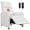 White, variant on Kicctian Heated Massage Power Recliner Chair, PU Leather Swing Sofa with Adjustable Backrest and Lumbar Support, Padded Seat with Wide Arms, USB Port and Side Pockets for Living Room,Black
