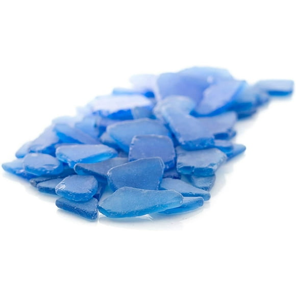 Sea Glass Craft - Beach Glass Craft - Dark Blue -Sea Glass Décor - Sea Glass Vase Filler - Sea Glass Crafting - Bag of Sea Glass - Craft Glass - Vase Fillers Glass (22 Ounces)