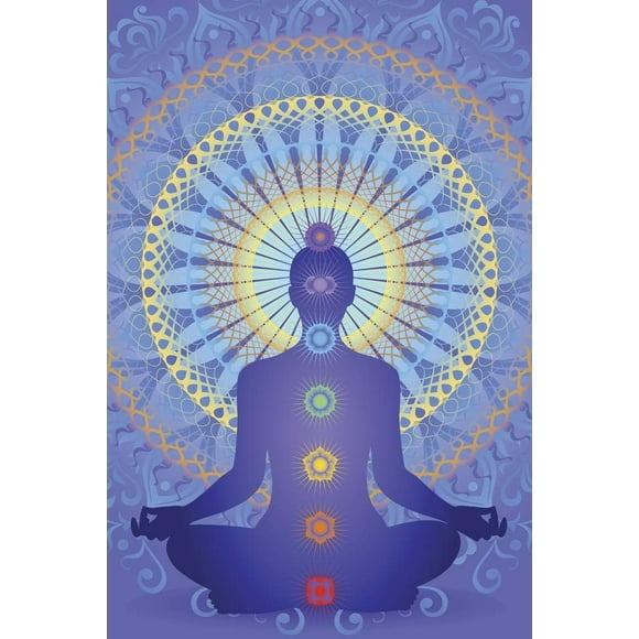 PPHAOSHO Chakra Mandala Poster frameless Painting Canvas Wall Posters Art Picture Print Modern Home Decor 12x18inch