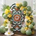 thumbnail image 2 of Arch Covers, Burnt Orange Green Flower Arch Covers Stretchy Backdrop 4'x1.65', Boho Ethnic Vintage Spandex Fitted Round Top Chiara Arches Backdrop Cover for Wedding Party Birthday Banquet, 2 of 9