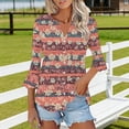 thumbnail image 5 of Kezqiaxn Blouses for Women Dressy Casual 3/4 Sleeve V-Neck Loose Butoon Up Shirts Summer Women's Tops Fashion Clothing, 5 of 5