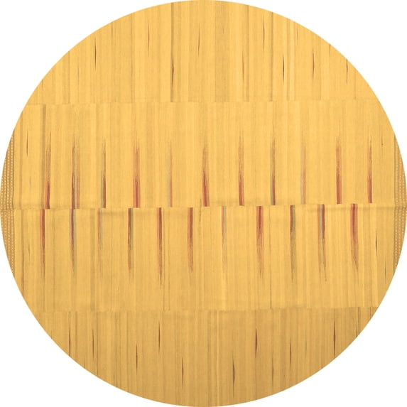 Ahgly Company Indoor Round Abstract Brown Contemporary Area Rugs, 8' Round