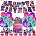 thumbnail image 2 of Kpop Demon Hunters Birthday Party Supplies,KPop Demon Hunters Birthday Party Supplies One set of paper flags + 12 flag holders + 16 balloons + 1 large power strip, 2 of 9