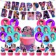 thumbnail image 2 of Kpop Demon Hunters Birthday Party Supplies,KPop Demon Hunters Birthday Party Supplies One set of paper flags + 12 flag holders + 16 balloons + 1 large power strip, 2 of 9