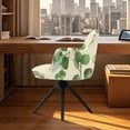 thumbnail image 3 of Xoenoiee Green Eucalyptus Leaves Print Velvet Curved Back Dining Chair Covers, Stretch Dining Room Chairs Slipcover with Arms, Dining Chair Slipcovers, Swivel Armchair Cover Protector, 3 of 7