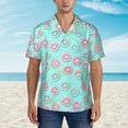 thumbnail image 2 of Balery Colorful Sweet Donuts Camisas hawaianas de manga corta para hombre, camisas playeras de corte holgado, camisas de vacaciones con botones,Small, 2 of 7