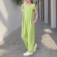 thumbnail image 4 of Delliss Girls Jumpsuits Ruffle Sleeveless Strap Casual Loose Overalls One Piece Wide Leg Pants Rompers 5-15 Years, 4 of 8