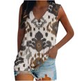 thumbnail image 1 of Camiseta holgada sin mangas con cuello redondo y estampado de flores informales de verano para mujer Pompotops lopia994434, 1 of 5