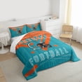 thumbnail image 3 of Homewish Football Game Lover Bedding Comforter Set,Rugby Sport Theme Twin Comforter Sets,Orange Cyan Bedding Set For Kids,Super Cozy Room Decor Reversible,2pcs, 3 of 8