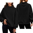 thumbnail image 3 of VBVC Women's Custom Personalized Mock Neck Sweatshirt , Ladies' Lightweight Casual Pullover Top , Soft Stretchy Hoodie For Women, Black , S-5XL, 3 of 8