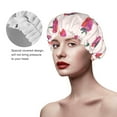 thumbnail image 5 of Colorful Strawberry Shower Cap, Reusable Bath Hair Hat for all Hair Lengths Hair Cover with Elastic Band Double Waterproof Layers Bathing Hat, 5 of 5