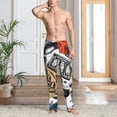 thumbnail image 5 of Uemuo French Food Pattern Men's Wide Leg Palazzo Lounge Pants with Pockets Light Weight Loose Comfy Casual Pajama Pants-, 5 of 9