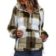 thumbnail image 1 of Sudaderas con capucha para mujer con cremallera y cuello en V con cordón patrón geométrico colores vivos sudadera con capucha para mujer para viajes de oficina calle caqui M, 1 of 6