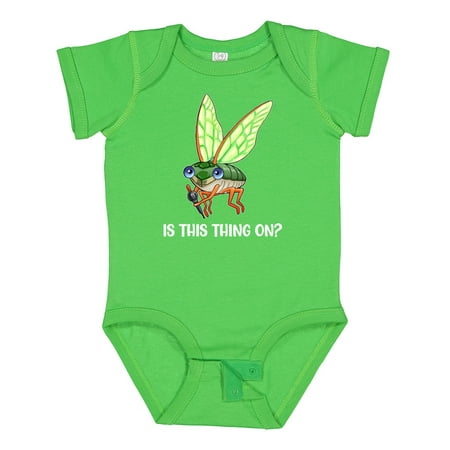 

Inktastic Is This Thing On Cute Cicada with Microphone Gift Baby Boy or Baby Girl Bodysuit
