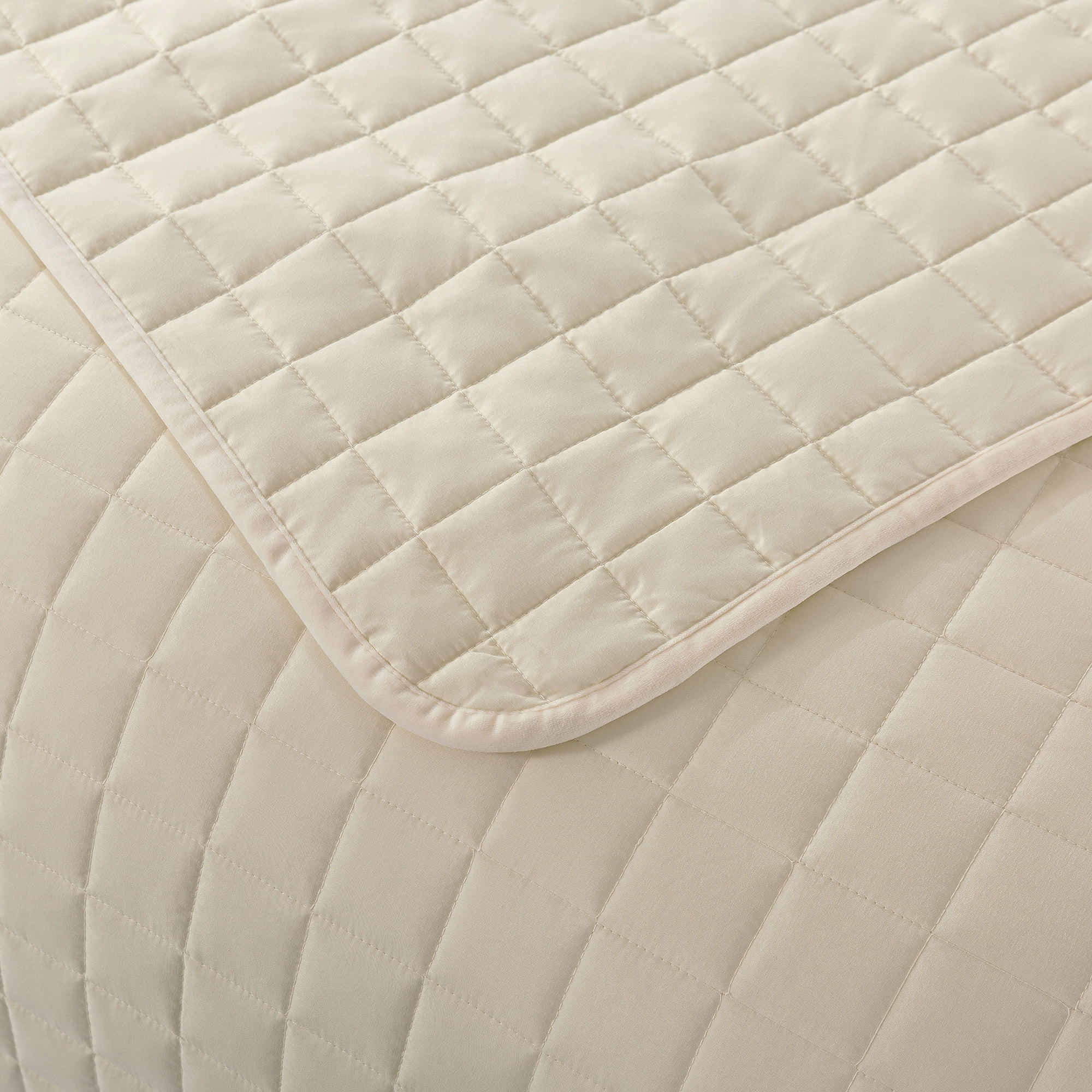 St. James Home Velvet Trim Microfiber Bed Blanket, Winter White, King