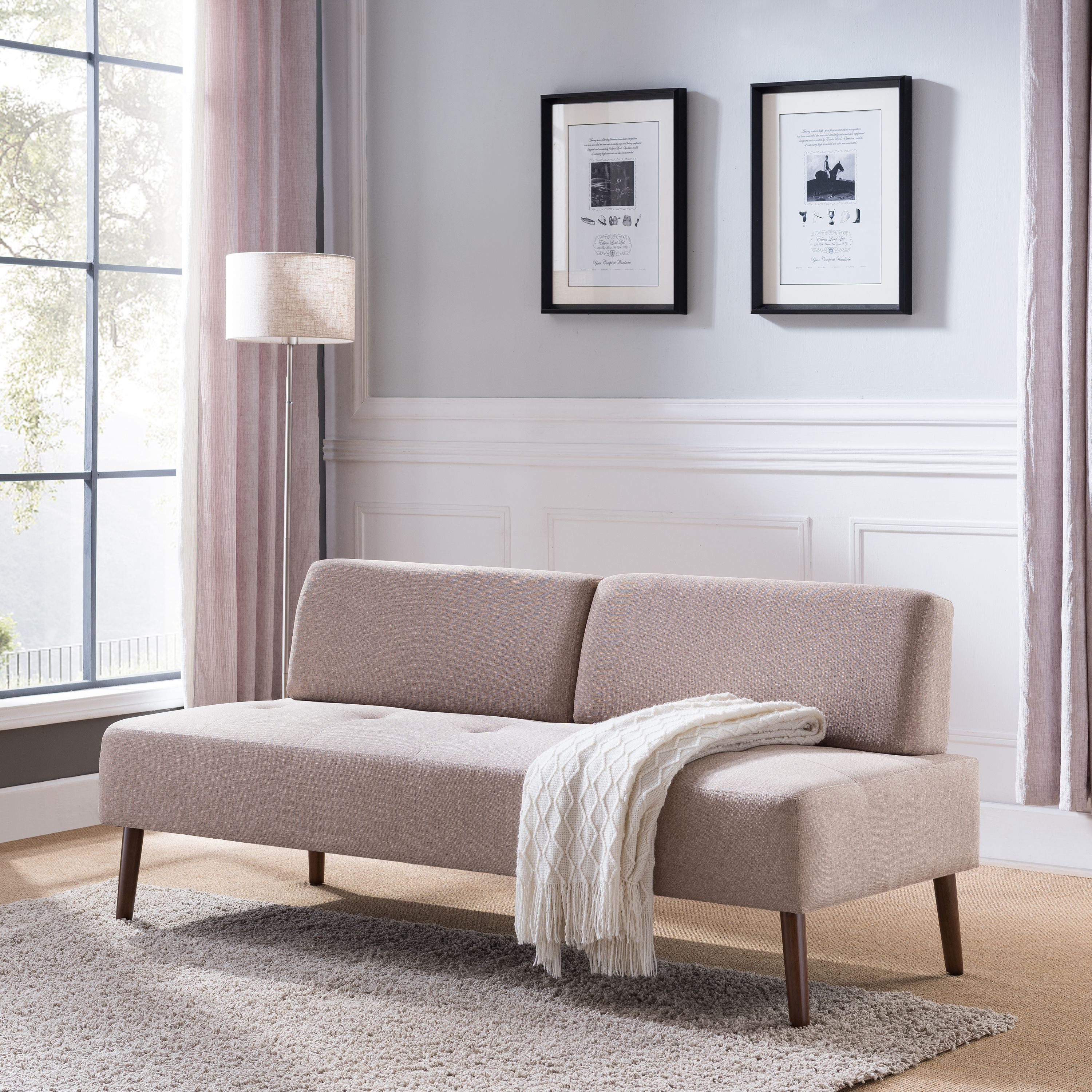 Attlilia Small Armless Sofa, Midcentury Modern, Dark