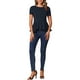 thumbnail image 2 of INSPIRAR CHIC Blusa de Peplum para Mujer de Manga Corta Cuello Redondo Clásica Stretch S Azul Oscuro, 2 of 6