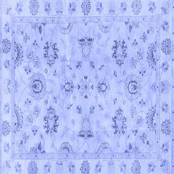 Ahgly Company Indoor Square Oriental Blue Traditional Area Rugs, 8' Square