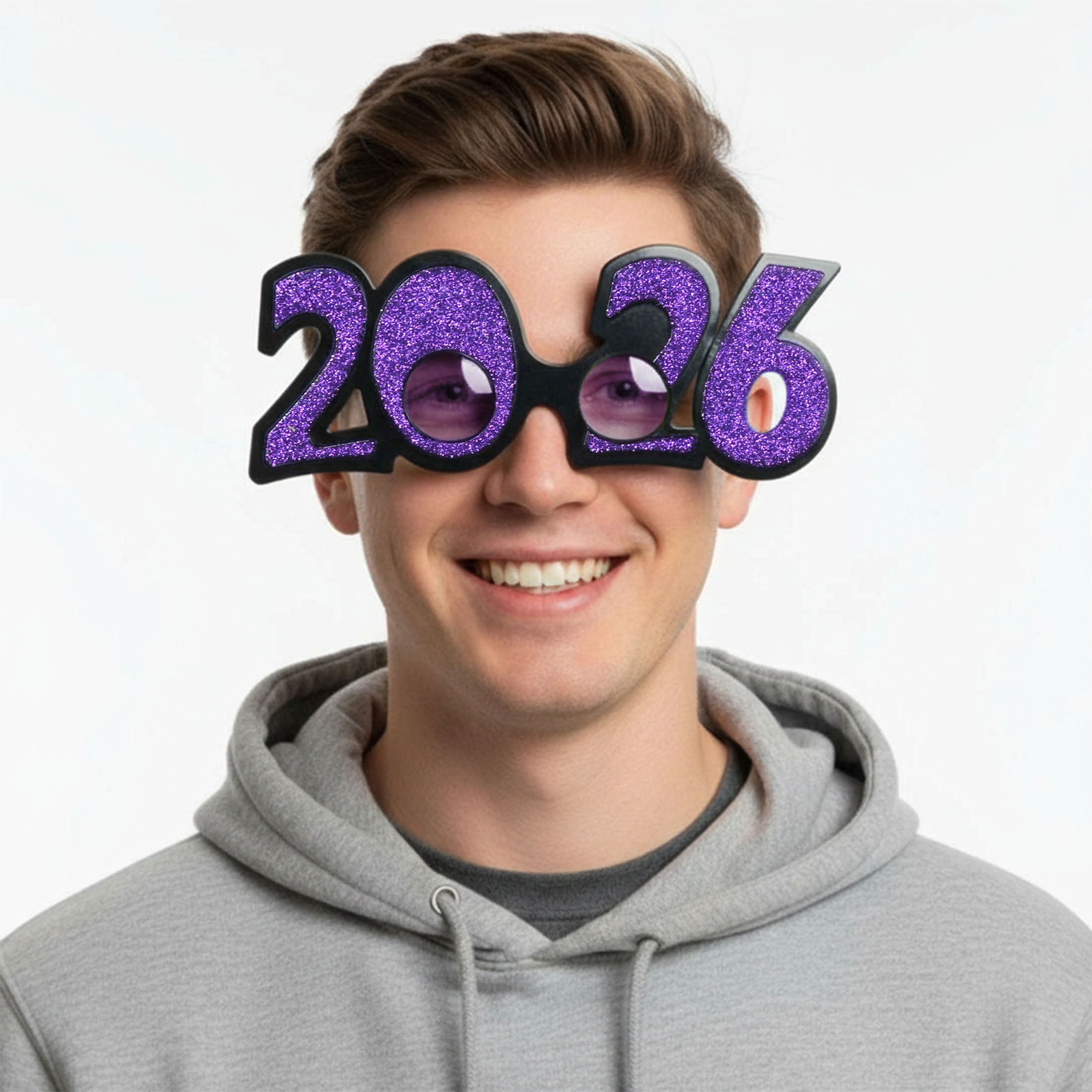 New Year Plastic Glasses Purple, 1 Piece, Festive Decorations, Way to Celebrate Style, Adult