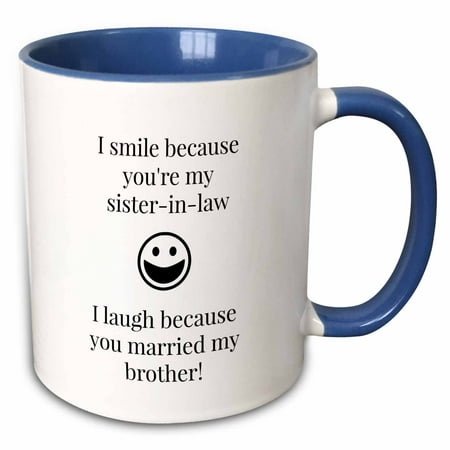 3dRose Funny saying for sister in law - Two Tone Blue Mug,