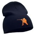thumbnail image 4 of Hunter Taking A Shot Embroidered 8 Inch Short Beanie - Navy OSFM, 4 of 5