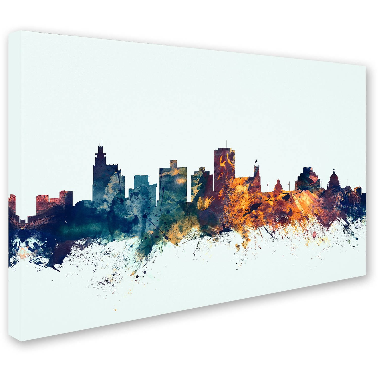 Trademark Fine Art "Jackson MS Skyline Blue" Canvas Art by Michael Tompsett