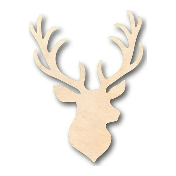 Unfinished Wood Stag Antler Shape - Animal - Craft - up to 46" DIY 14" / 1/4"