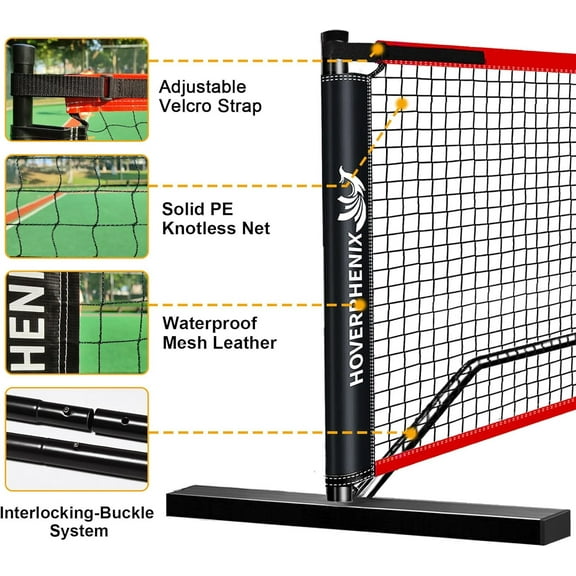 Portable Pickleball Net System | Regulation Size 22FT Net with Weather Resistant Frame & Carry Bag