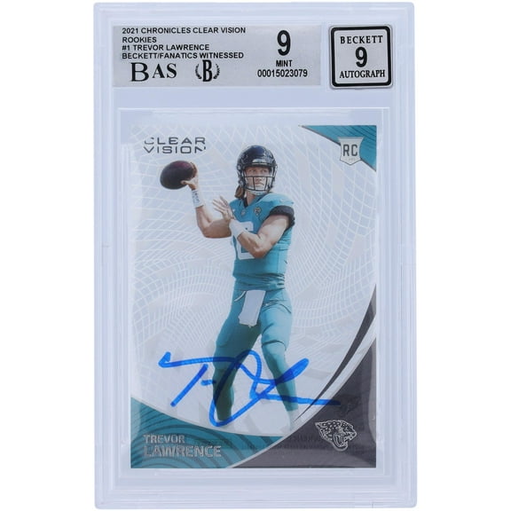 Trevor Lawrence Jacksonville Jaguars Autographed 2021 Panini Chronicles Clear Vision 1 #CVR-1 Beckett Fanatics Witnessed Authenticated 9/9 Rookie Card - Fanatics Authentic Certified