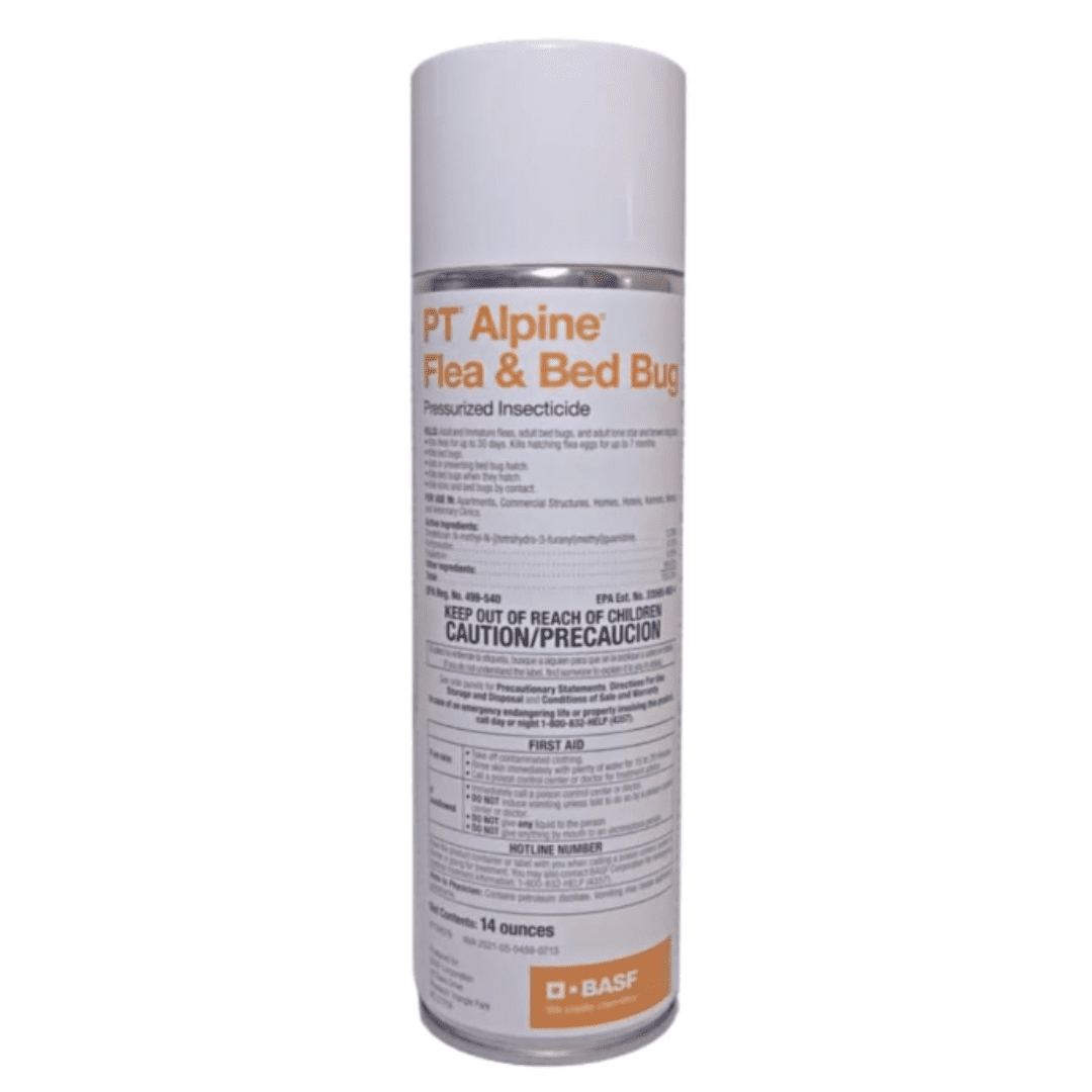 Alpine Flea & Bed Bug Pressurized Insecticide - Heavy Duty flea and Bed Bug Control with USA Supply Protective Gloves and Pest Identification Card