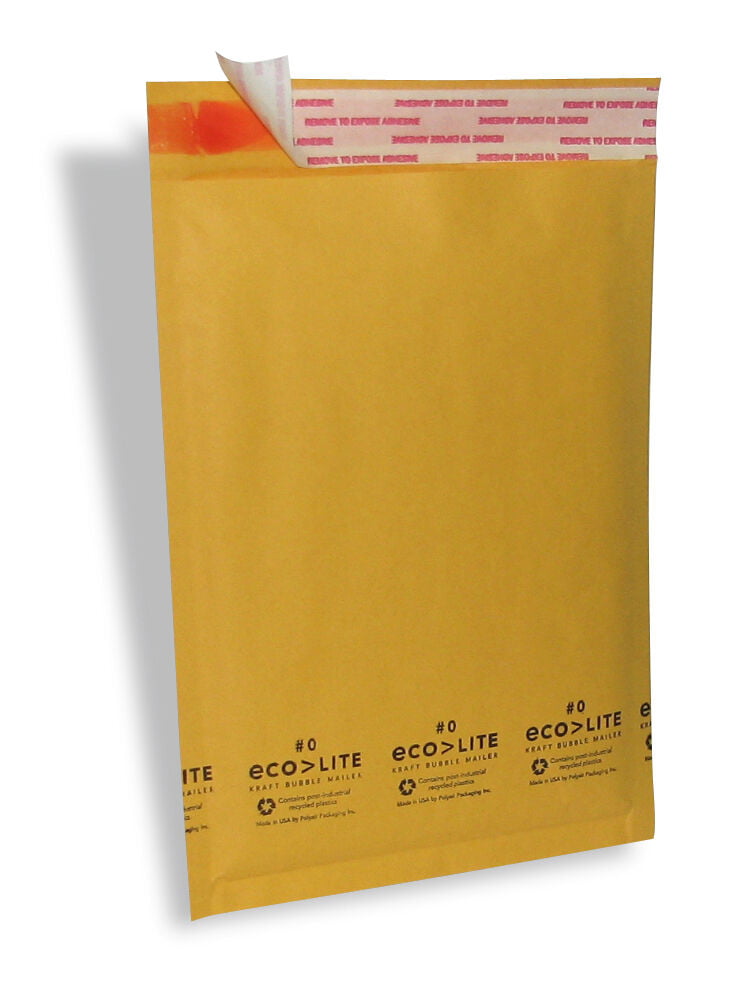Poly Paddle Bubble Mailers #00 5" X 9" Tough Dimple Design Easy-Peel Bag 25 /50 