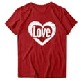 thumbnail image 2 of Neewe Womens Lover Heart Graphic Crewneck Shirt Valentines Funny Couple Matching Casual Short Sleeve Tee Tops, 2 of 8