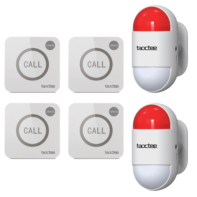 taoctee Panic Button Alarm for Home Strobe Siren Panic Alarm System for House Waterproof Button Emergency Siren with Strobe Light for Security,Office,