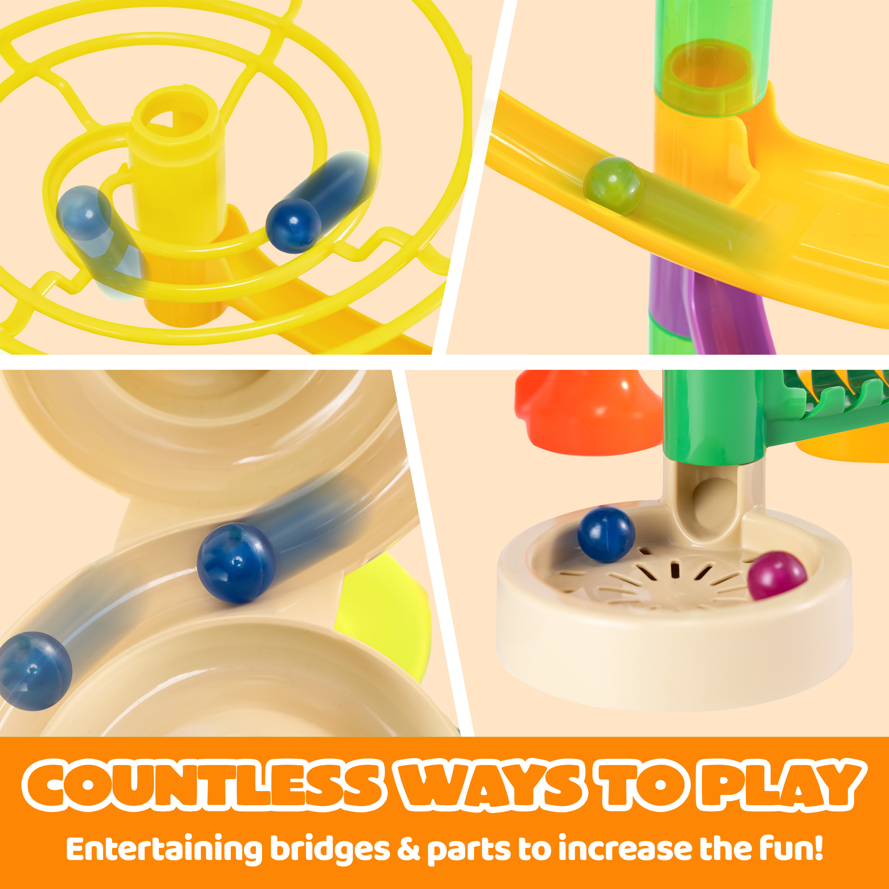 Joyfy 236-Piece Glowing Marble Run with Motorized Elevator photo 6