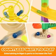 Joyfy 236 Pcs Glowing Marble Run with Motorized Elevator, Construction Building Blocks with 30 Glow in The Dark Marbles, STEM Educational Toys Set for Kids Ages 4-8, Gift for Birthday Christmas
