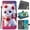 Color-23, variant on Leather For Samsung Galaxy A37 5G / A36 5G Wallet Case Crystal Material Painted Animal&Flowers&Hearts Pattern, Wallet For Women Men Card Holder Magnetic Clasp Kickstand Folio Case With Hand Strap