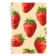 thumbnail image 2 of Lots Of Strawberries Ring Binder Notebook Journey Note Diary College Ruled Spiral Notebook Study Loose Leaf Paper A5 60 Pages, 2 of 8
