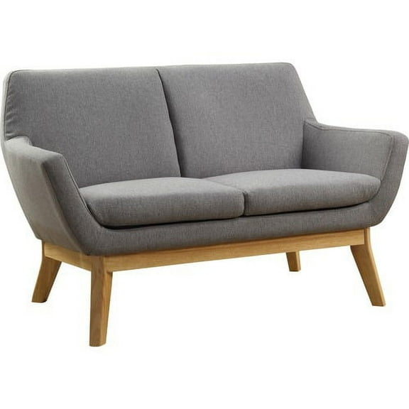 Lorell Quintessence Collection Upholstered Loveseat 53.1" x 19.8" x 32.8" - Material: Wood Leg - Finish: Gray