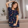 thumbnail image 3 of Balery Space Dinosaur Pattern Womens Short Sleeve Sleepshirt Scoopneck Cute Nightdress Comfy Nightgown Loungewear Dress, 3 of 6
