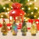 thumbnail image 4 of Juego de 4 mini decoraciones de árbol de Navidad de aguja de pino con energía de batería, 4 of 5